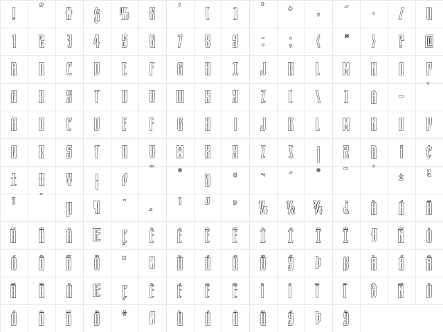 Dark Dominion Outline Outline font glyphpreview