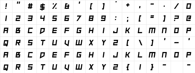 Slope Opera Regular font glyphpreview