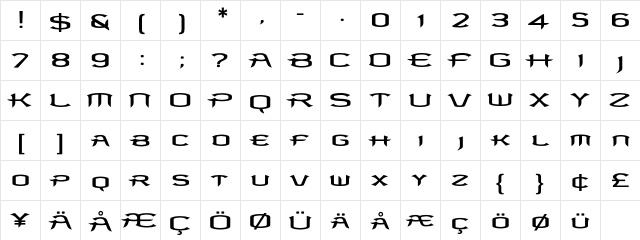 Antigen Regular font glyphpreview