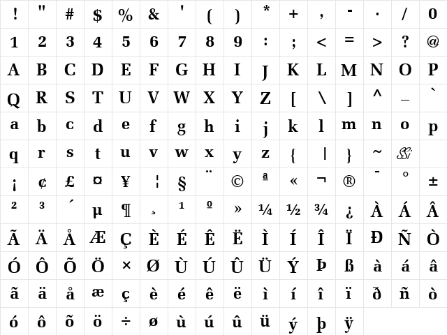 Protocol SSi Bold font glyphpreview