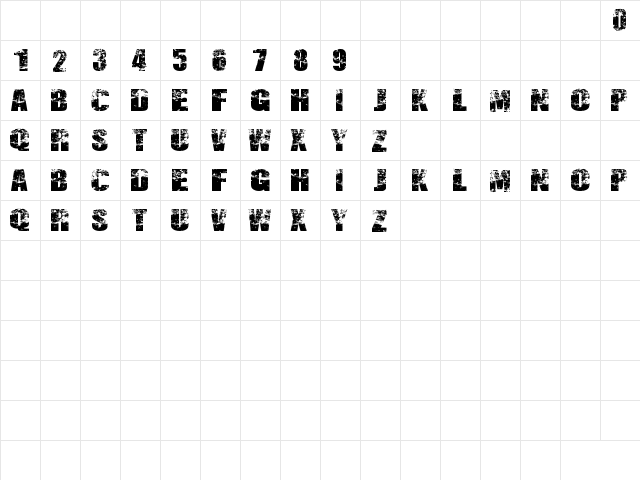 DESTRUCCION Regular font glyphpreview
