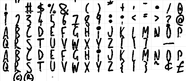 Shiny Darks Regular font glyphpreview