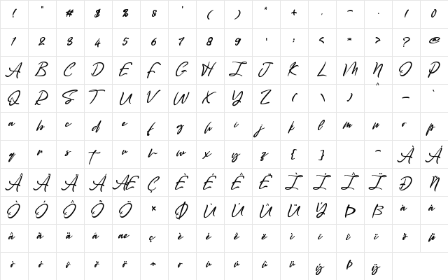 Alexandroupoli Regular font glyphpreview