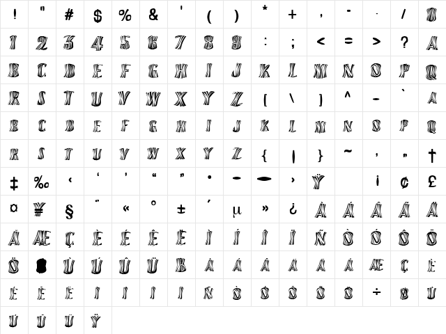 Orinoco Regular font glyphpreview