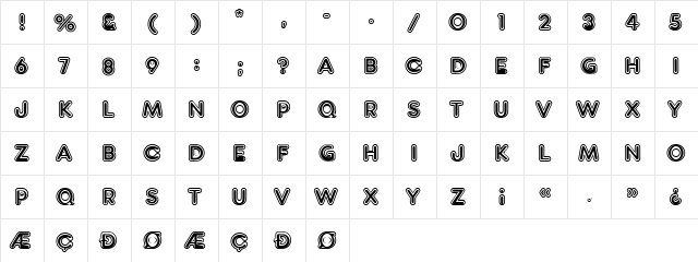 PT Schoolhouse Inline Normal font glyphpreview