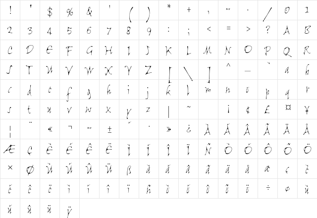 Flight Std Regular font glyphpreview