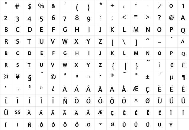 QuaySansMdSCITC Medium font glyphpreview