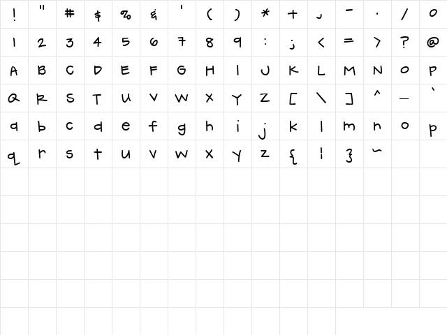 CK Handprint Regular font glyphpreview