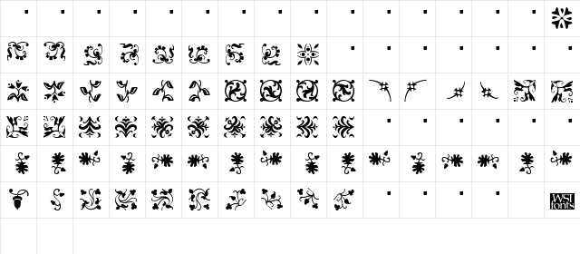 Borderbats-Fleur Regular font glyphpreview