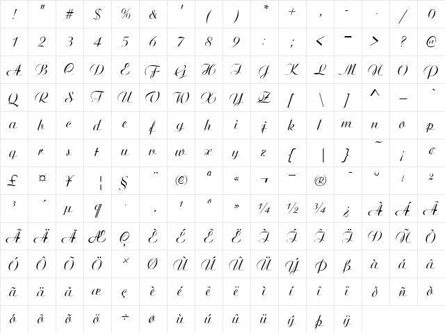 EDiT Invitation 3 Regular font glyphpreview