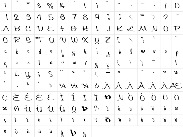 Quick Regular font glyphpreview