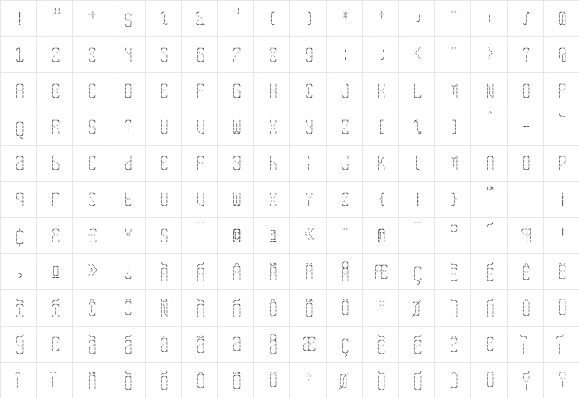 SkreanFine Regular font glyphpreview