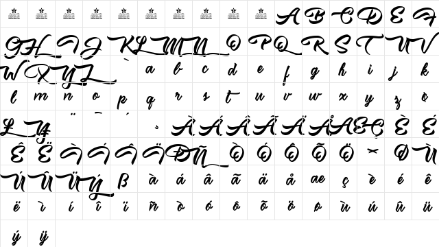Misstral Regular font glyphpreview