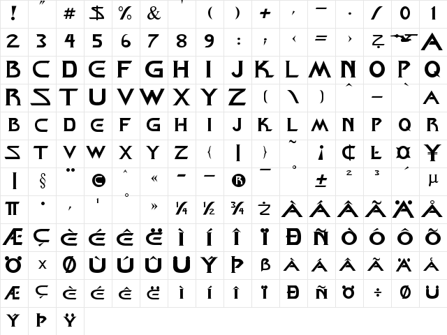Star Cine Regular font glyphpreview