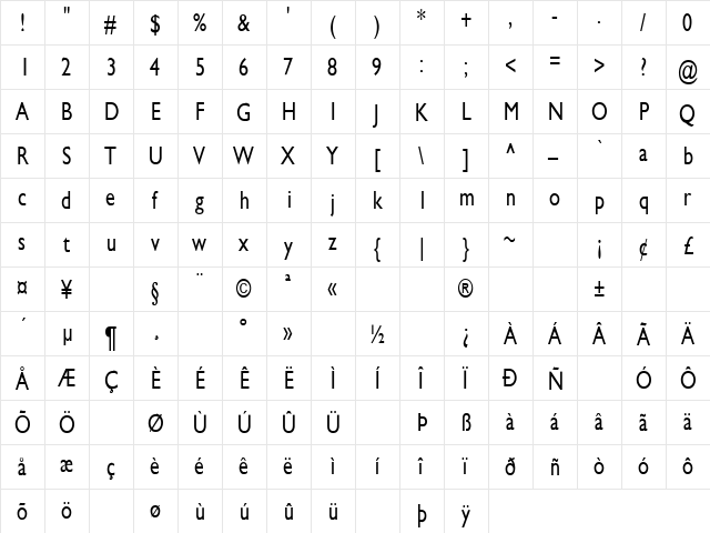 Quarter 4 Regular font glyphpreview