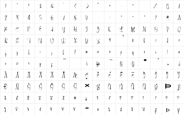 FZ WARPED 28 EX Normal font glyphpreview