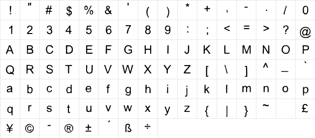 Slice Regular font glyphpreview