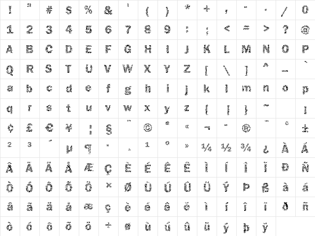 Funky09 Bold font glyphpreview