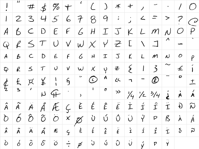 FG Stefan Regular font glyphpreview