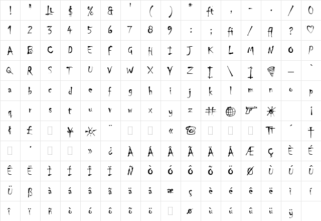 Chiller LET Regular font glyphpreview