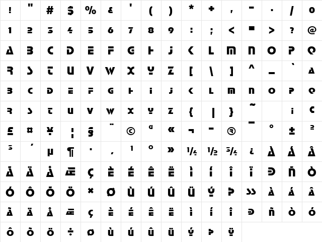 Stop Becker Caps Regular font glyphpreview