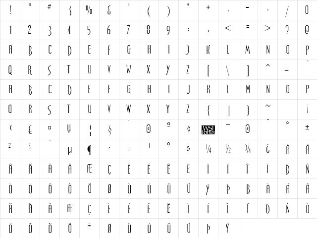 Spellbound Regular font glyphpreview