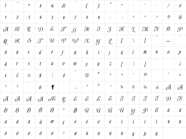 Shardee Regular font glyphpreview
