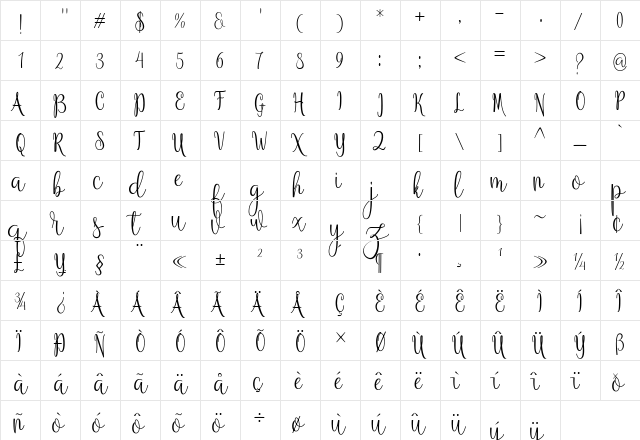 Anteater Regular font glyphpreview
