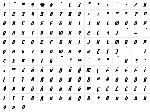 Brainstorm Bold Italic font glyphpreview