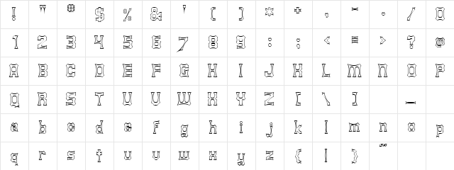 Shurkin Regular font glyphpreview