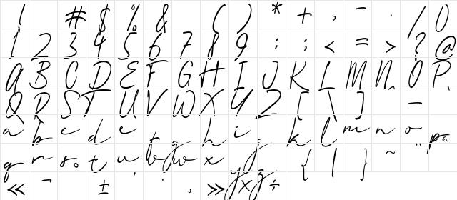 Quartila Regular font glyphpreview