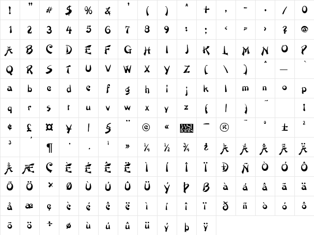 OrientNouveau Regular font glyphpreview