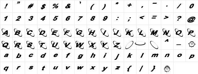 Orbitto Regular font glyphpreview