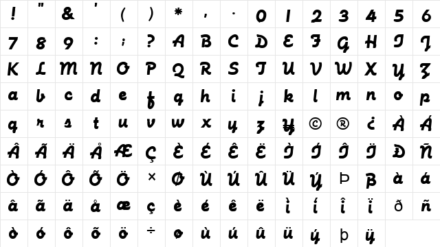 FZ SCRIPT 23 Normal font glyphpreview