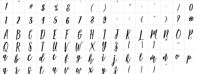 Modena Regular font glyphpreview