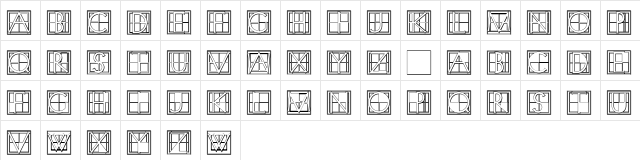 XperimentypoThree-B-Square Regular font glyphpreview