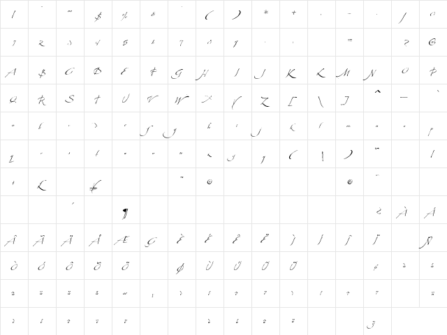 tsp machina 2 Regular font glyphpreview