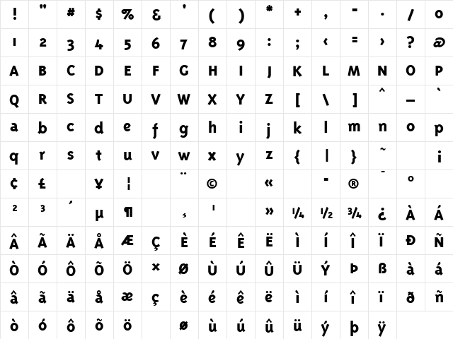 TriplexExtraboldOldstyle Regular font glyphpreview