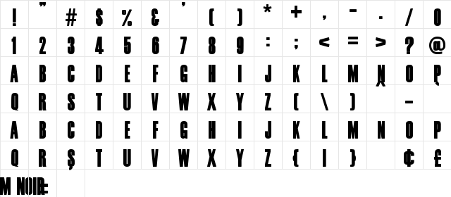 Film Noir Regular font glyphpreview