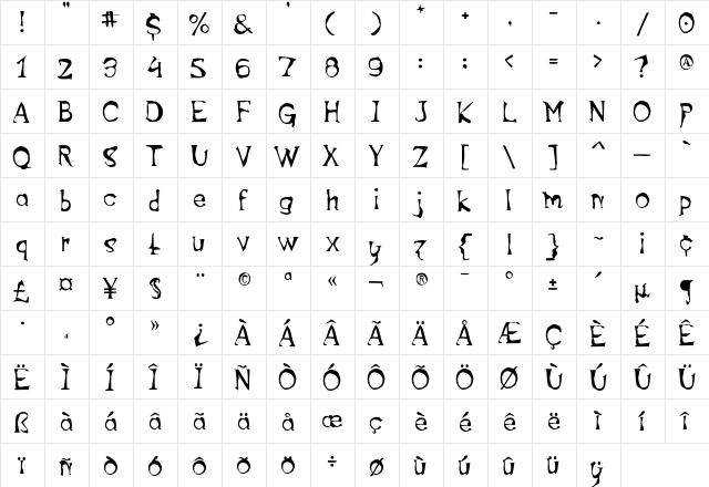 FreeDom Normal font glyphpreview