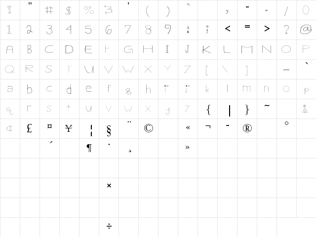 Ellie Grace Color Guard Regular font glyphpreview