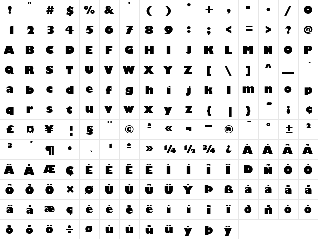 PT Playhouse Normal font glyphpreview