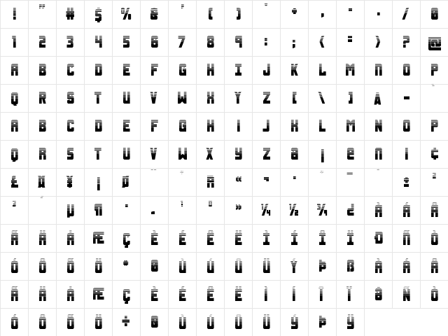 Urban Defender Halftone Regular font glyphpreview