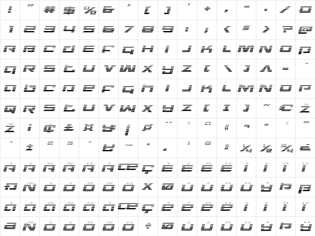 Northstar Gradient Italic Italic font glyphpreview