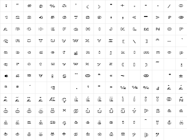 Effluence Outlined font glyphpreview
