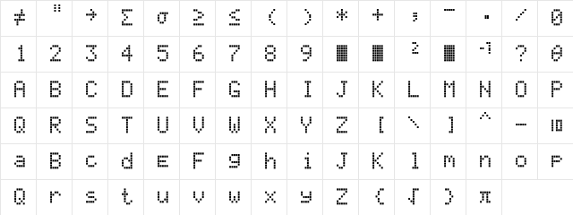 Texas LED Regular font glyphpreview