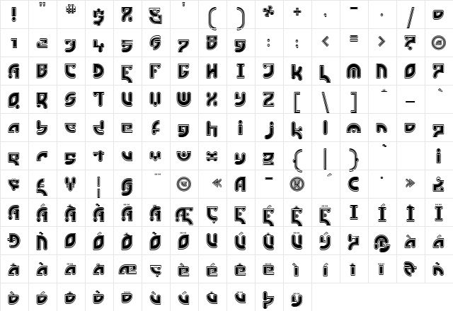 EstukiOutline Regular font glyphpreview