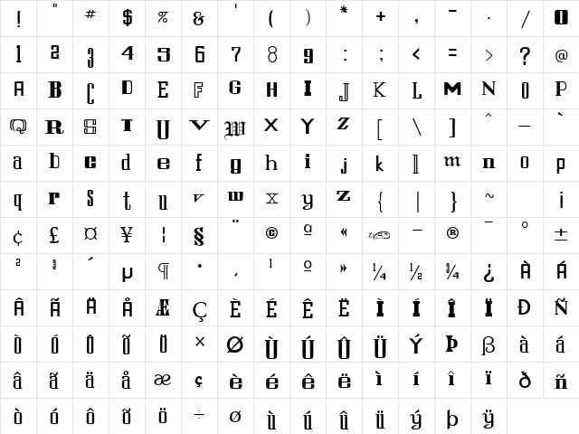 Fernando Regular font glyphpreview