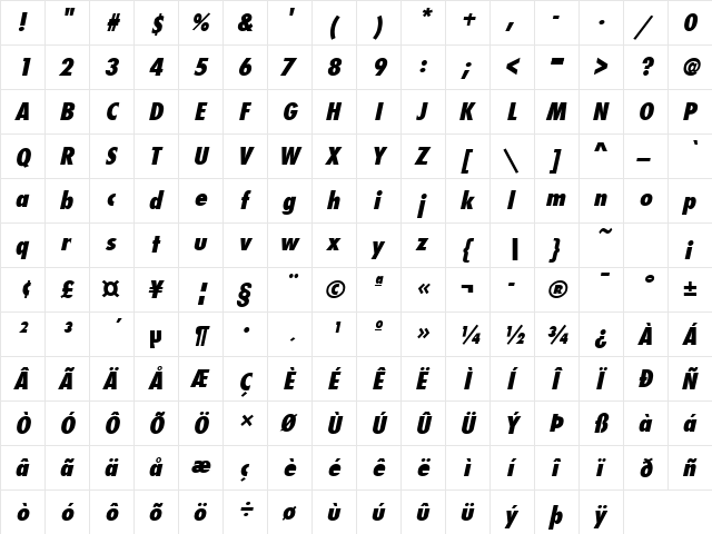 FunctionCondLH Bold Italic font glyphpreview