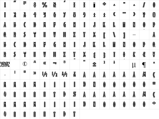 Tropicana NF Regular font glyphpreview